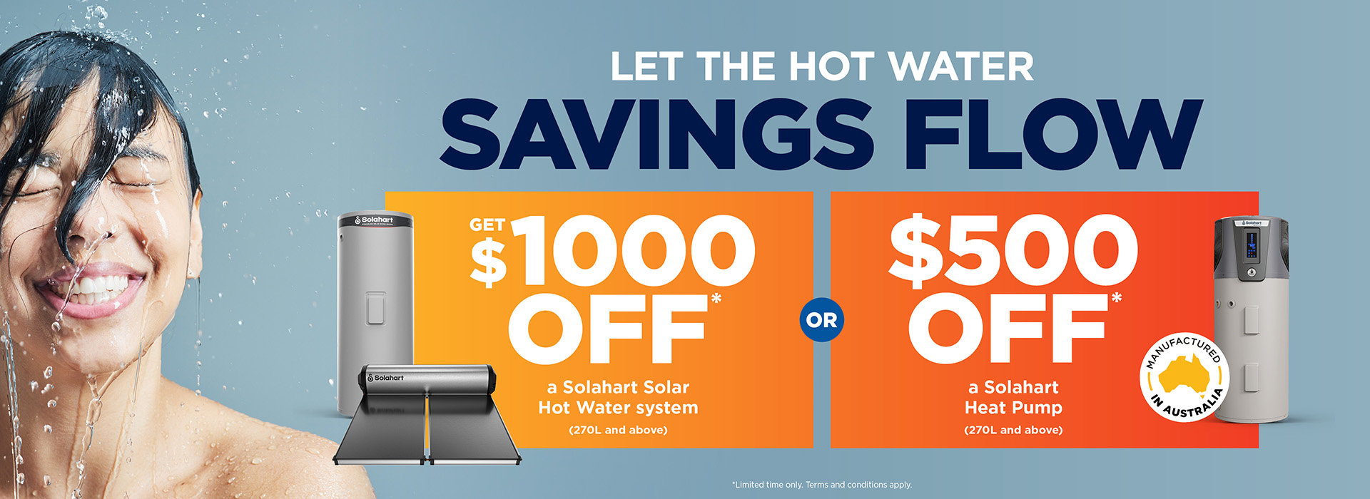 Save up to $1000* on hot water