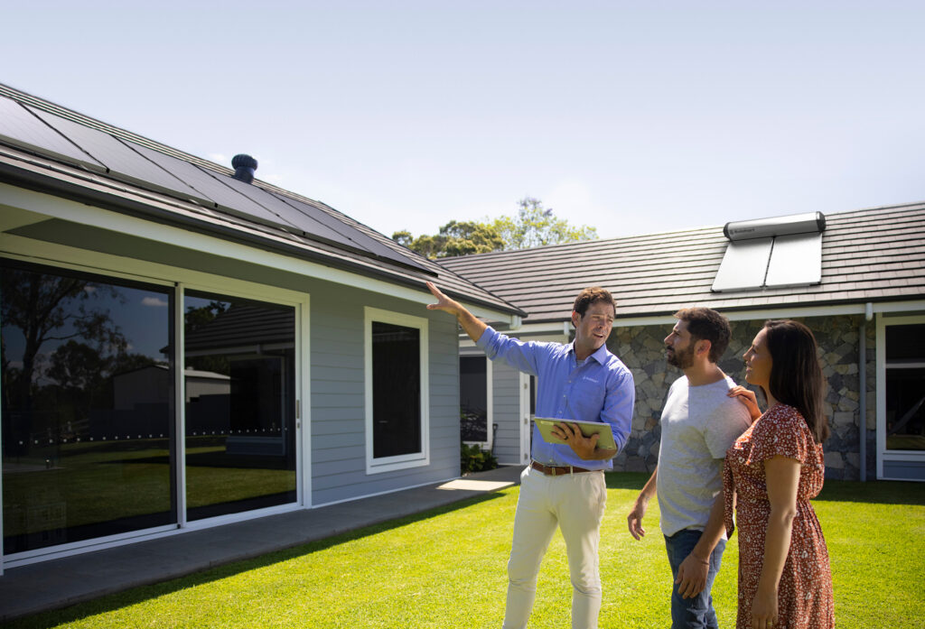 solahart expert assessing at family home